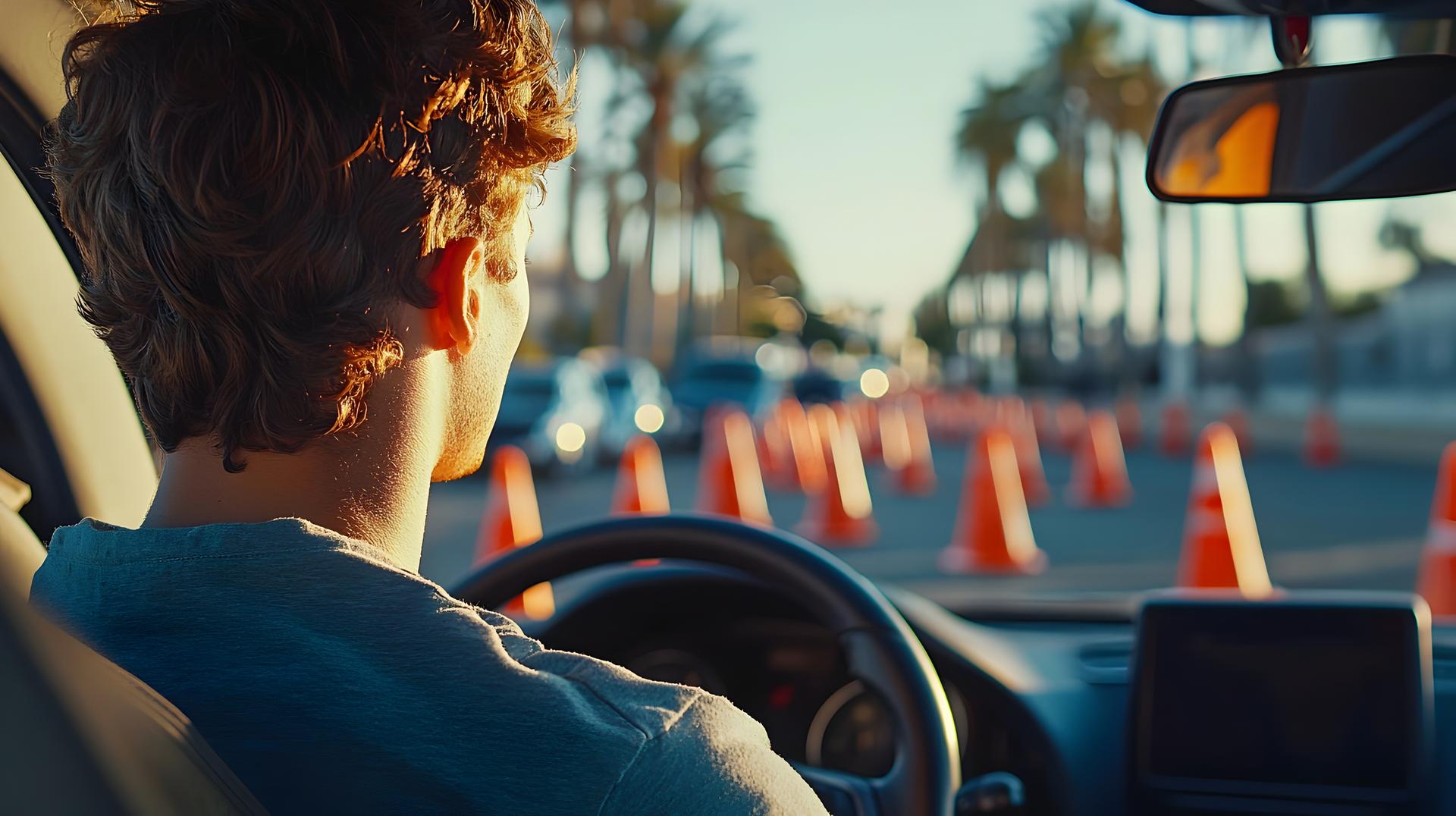 interior view of person driving a car